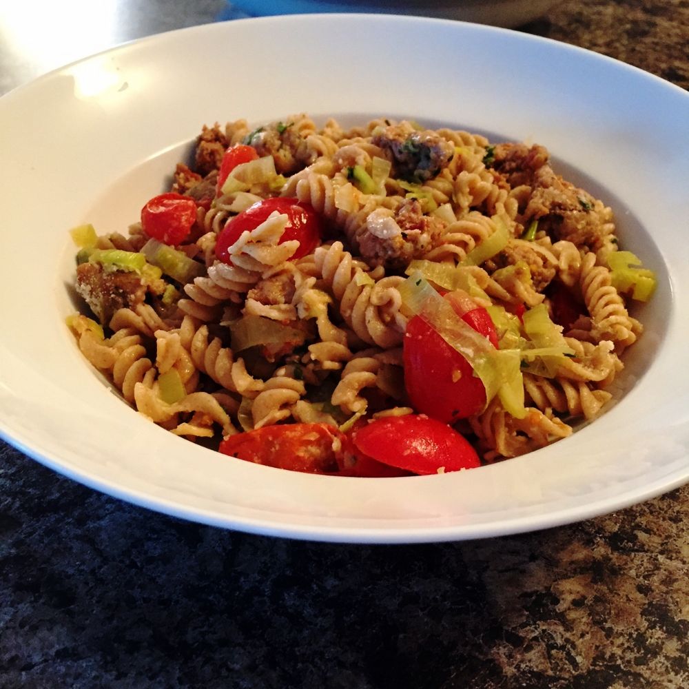 Leek and Sausage Fusilli