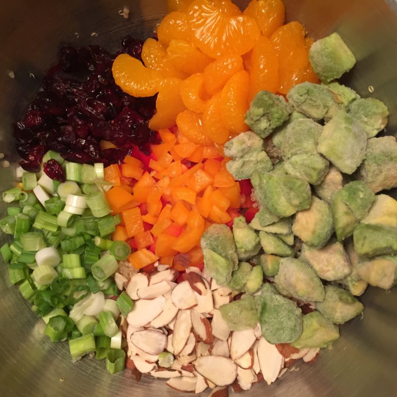 Festive Cranberry And Avocado Quinoa Salad - prep