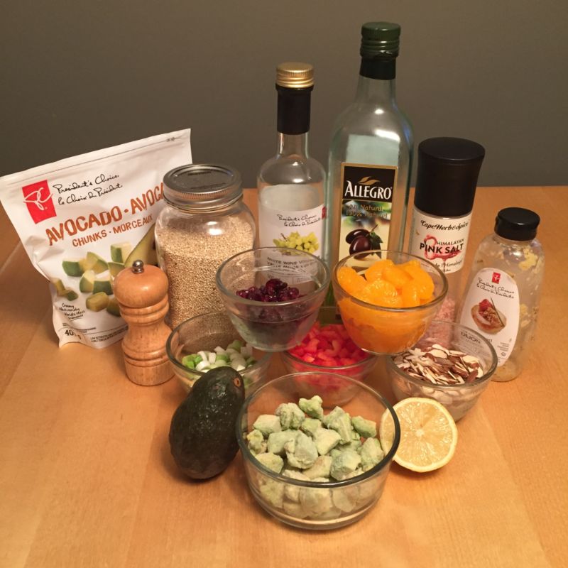 Festive Cranberry And Avocado Quinoa Salad - prep